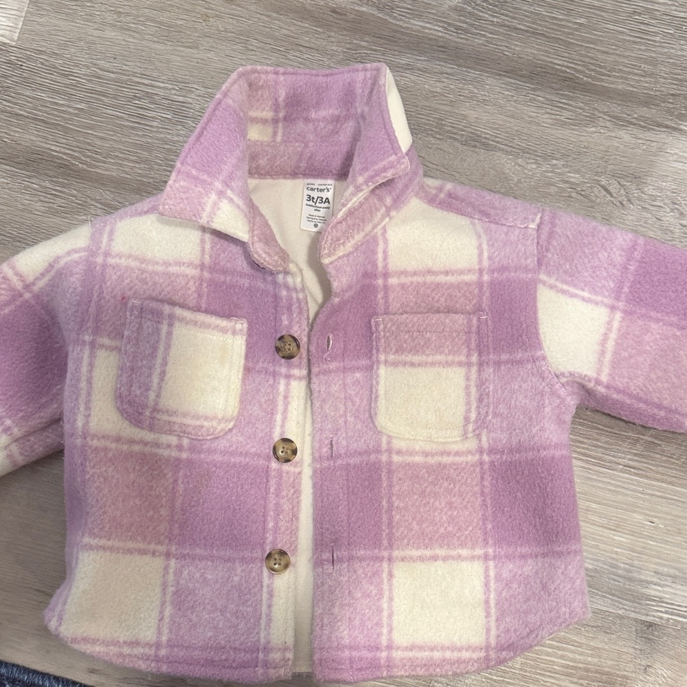 Carter's Pink and Cream Plaid Button Down Shirt